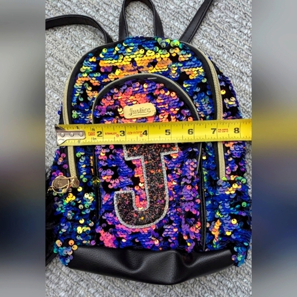 Justice Kids Sequins 10" Backpack/Purse/Bag - Letter J - Picture 8 of 11